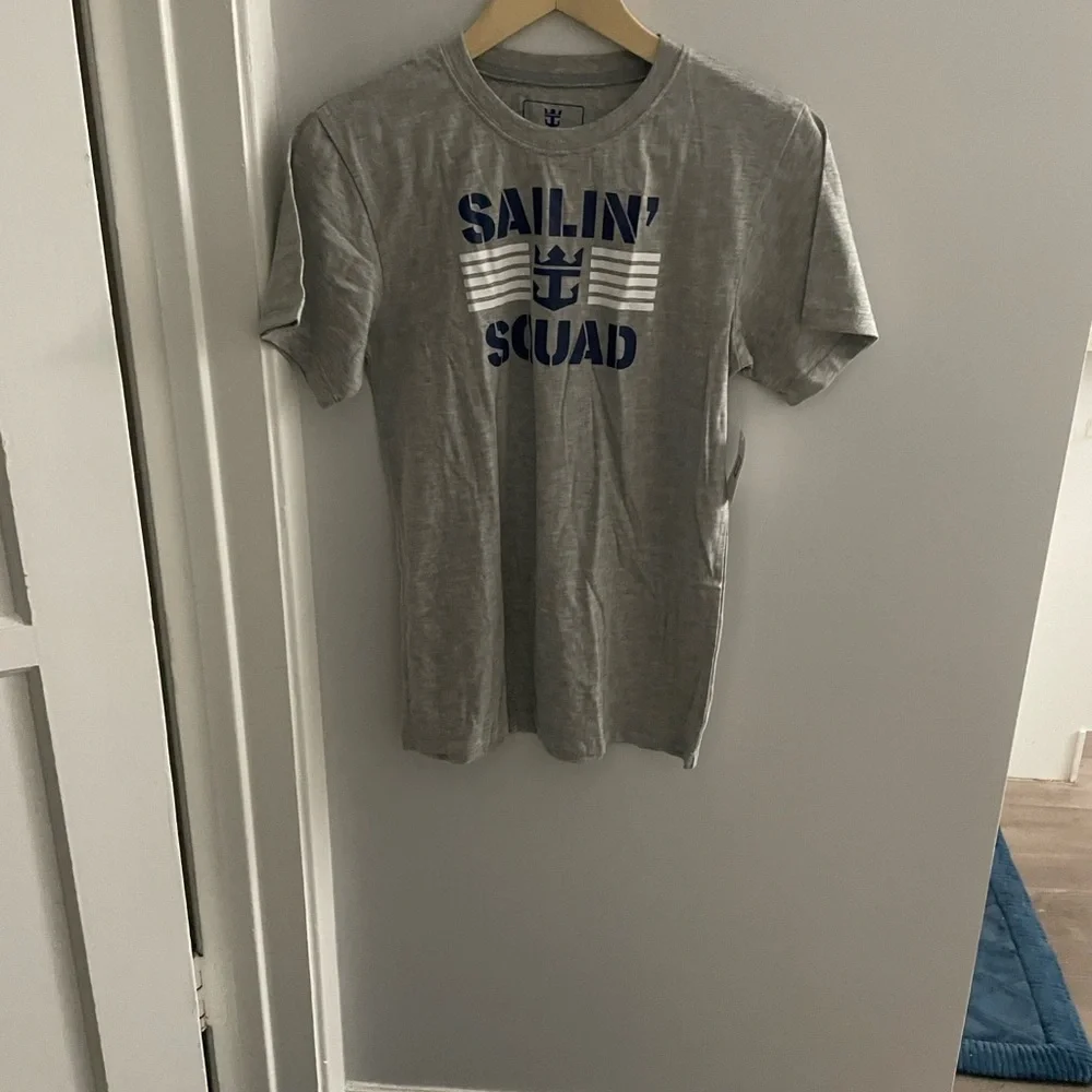 Gray Kids Shirt with Blue Print